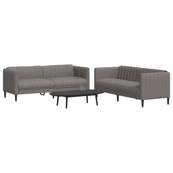 vidaXL 2-dijelni set sofa smeđesivi od tkanine