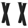 vidaXL Noge za blagovaonski stol u obliku slova X, 2 kom, crne, 50 x (72-73) cm, čelik