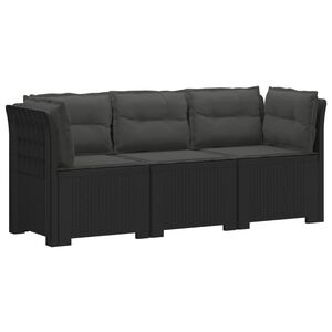 vidaXL Dvosjedni vrtni sofa s jastucima u ratan izgledu PP Antracit