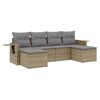 vidaXL 6-dijelni set vrtnih sofa s jastucima bež od poliratana