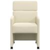 vidaXL Blagovačke stolice s kotačima 2 pcs Krema 58 x 65 x 98 cm
