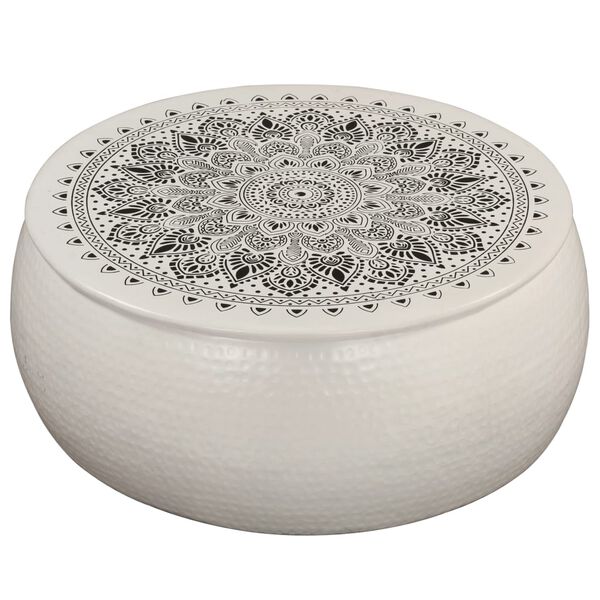 vidaXL Stolić za kavu od čekićanog aluminija 70 x 30 cm bijeli