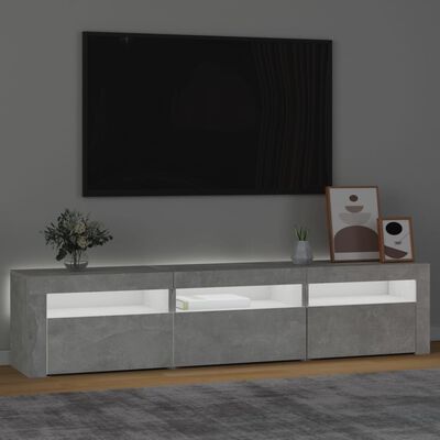vidaXL TV ormarić s LED svjetlima siva boja betona 180x35x40 cm