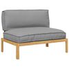 vidaXL Set sofe s jastukom Siva 120 x 92 x 69 cm Čvrsto drvo akacije