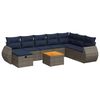 vidaXL 9-dijelni set vrtnih sofa od poliratana s jastucima sivi