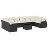 vidaXL 11-dijelni set vrtnih sofa od poliratana s jastucima crni