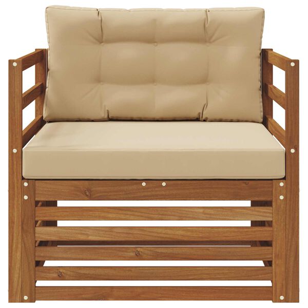 vidaXL Set vanjskih sofa Čvrsto drvo akacije i poliester Prirodna