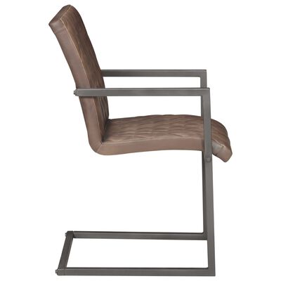 vidaXL Konzolne blagovaonske stolice od prave kože 6 kom smeđe