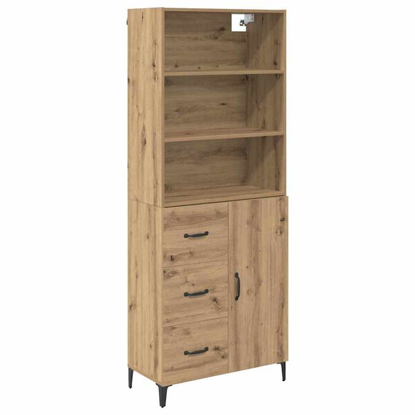 vidaXL Highboard Umjetnički hrast 69,5 x 34 x 180 cm Konstruirano drvo
