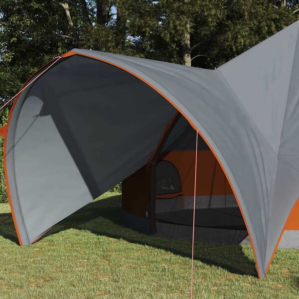 vidaXL Teepee &scaron;ator za 9 osoba Siva i narančasta 502 x 502 x 297 cm
