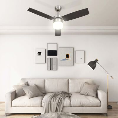 vidaXL Stropni ventilator sa svjetlom i daljinskim 108 cm tamnosmeđi