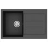 vidaXL Umivaonik Crna 780 x 500 mm 80% kvarc i 20% smola