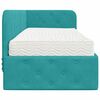 vidaXL Kutni okvir kreveta s madracem Tirkizna 80 x 200 cm Baršun