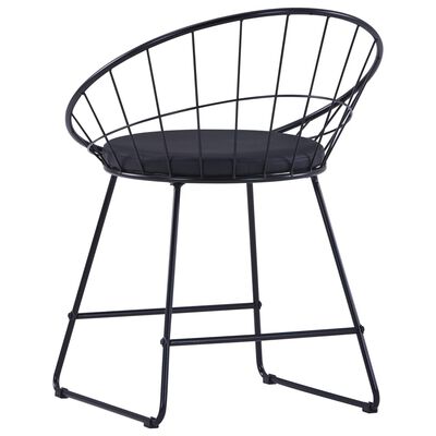 vidaXL Stolice sa sjedalima od umjetne kože 6 kom crne čelične