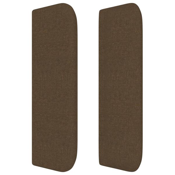 vidaXL Uzglavlje s u&scaron;ima tamnosmeđe 147x16x78/88 cm od tkanine