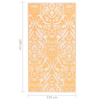 vidaXL Vanjski tepih narančasto-bijeli 120 x 180 cm PP