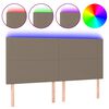 vidaXL LED uzglavlje smeđesivo 200x5x118/128 cm od tkanine