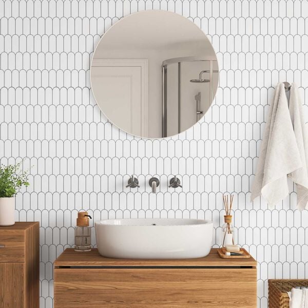 vidaXL Dekorativne Naljepnice 10 pcs Bijela siva 30 x 30 x 0,8 cm