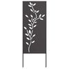 vidaXL Privatnost u vrtu Crna 50 x 140 cm Hladno valjana čelična