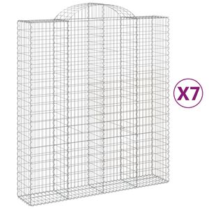 vidaXL Lučne gabionske ko&scaron;are 7 kom 200x50x220/240cm pocinčano željezo
