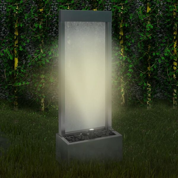 vidaXL Vrtna fontana srebrna 39 x 22 x 108,5 cm od nehrđajućeg čelika