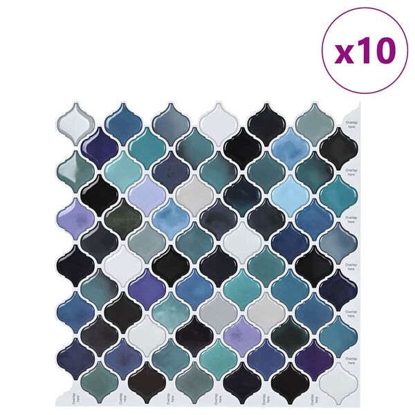 vidaXL Lanturn ploča 10 pcs Plava Zelena 27 x 27 cm Poliuretan i PET