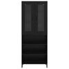 vidaXL Highboard Zidne Crni hrast 69,5 x 34 x 180 cm Konstruirano drvo