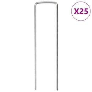 vidaXL Klinovi za tlo U-oblika 25 kom 15 x 3,5 cm od pocinčanog čelika