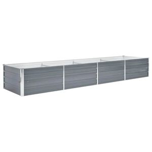 vidaXL Vrtna sadilica od pocinčanog čelika 320 x 80 x 45 cm siva