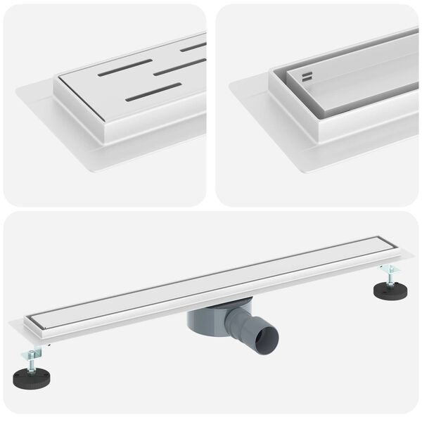 vidaXL Tu&scaron; kanal 2-u-1 sa 360&deg; sifonom Srebrno 70 cm