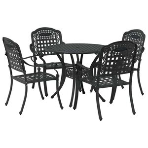 vidaXL Vrtni set za objed 5 pcs Crna Aluminij