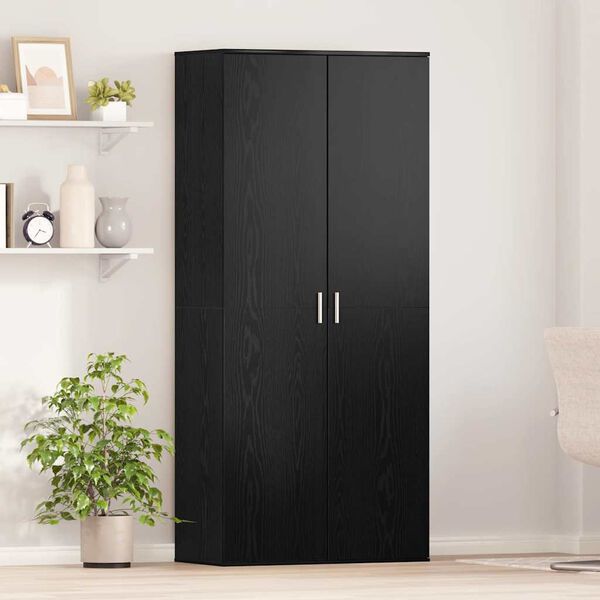 vidaXL Highboard Crni hrast 80 x 39 x 178 cm Konstruirano drvo