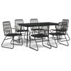 vidaXL 7-dijelni vrtni blagovaonski set od PVC ratana crni
