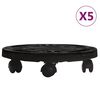 vidaXL Kolica za biljke s kotačima 5 kom promjer 30 cm crna 170 kg