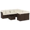 vidaXL 9-dijelni set vrtnih sofa s jastucima poliratan smeđi