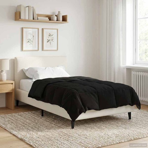 vidaXL Puni pokrivač za cijelu godinu Crna 135 x 220 cm Mikrovlakna