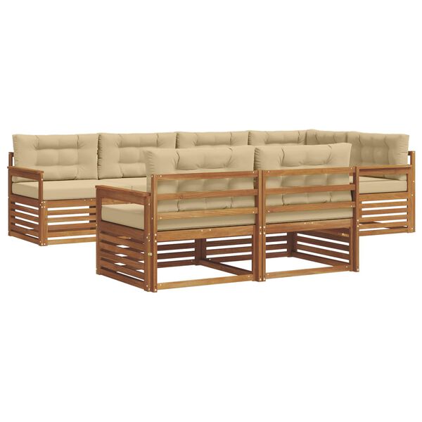 vidaXL Set vanjskih sofa s jastukom 7 pcs Prirodna i bež