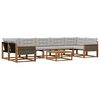 vidaXL Set vanjskih sofa s jastukom 8 pcs Prirodna i svjetlosiva