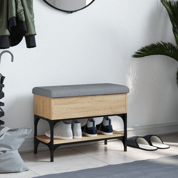 vidaXL Klupa za cipele boja hrasta 62x32x45 cm konstruirano drvo