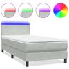 vidaXL Box Spring krevet s madracem i LED svjetlosivi 100x210 cm bar&scaron;unasti