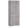 vidaXL Visoka komoda siva sonome 69,5x34x180 cm od konstruiranog drva