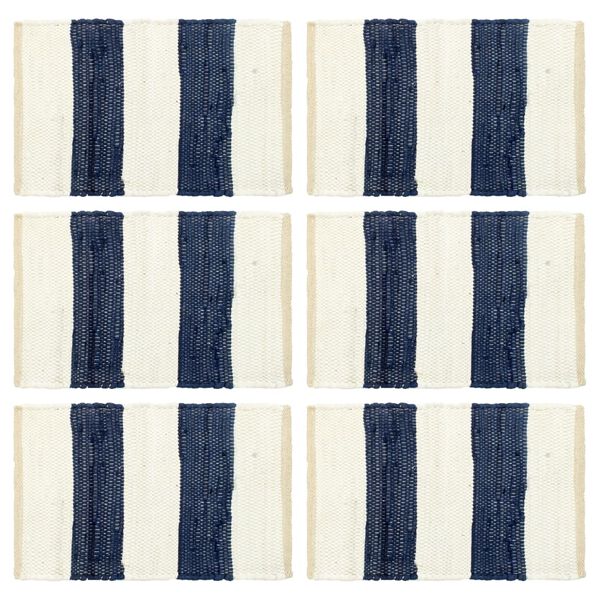 vidaXL Podmetači za stol 6 kom chindi prugasti plavo-bijeli 30 x 45 cm