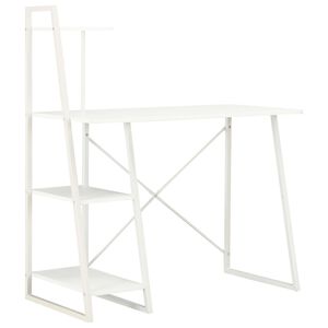 vidaXL Radni stol s policama bijeli 102 x 50 x 117 cm