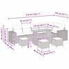 vidaXL Sjedeća garnitura za vrt s jastukom 10 pcs Siva poliratan