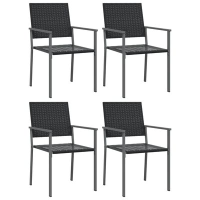 vidaXL Vrtne stolice 4 kom crne 54 x 62,5 x 89 cm od poliratana