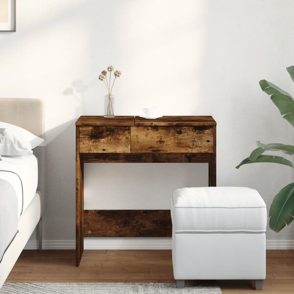 vidaXL Toaletni stolić s ogledalom boja hrasta 73 x 46,5 x 120 cm