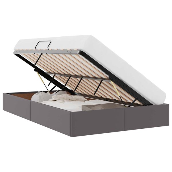 vidaXL Krevet s od storage s madracem Siva 120 x 200 cm Umjetna koža