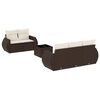 vidaXL 6-dijelni set vrtnih sofa od poliratana s jastucima smeđi