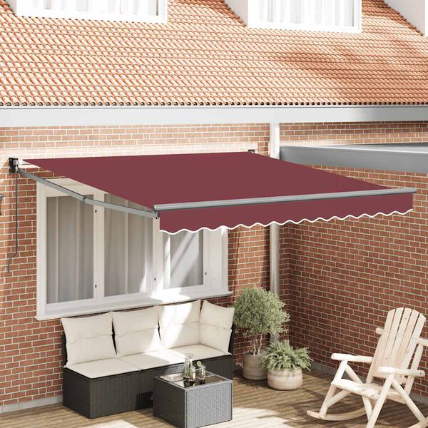 vidaXL Tenda na ručno uvlačenje bordo 300 x 250 cm