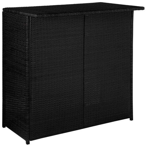 vidaXL 3-dijelni bistro set od poliratana s jastucima crni